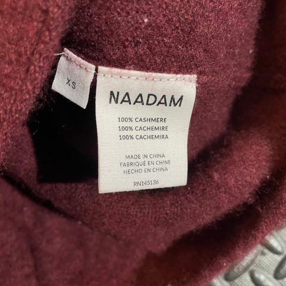 NAADAM 100% Cashmere Red Scoop Neck Pullover Sweater Women's Size XS‎ - Picture 4 of 8